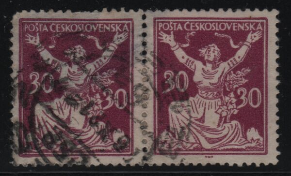Tsjecho-Slowakije horizontaal paar Mi.-Nr. 172A (CZ-0005)