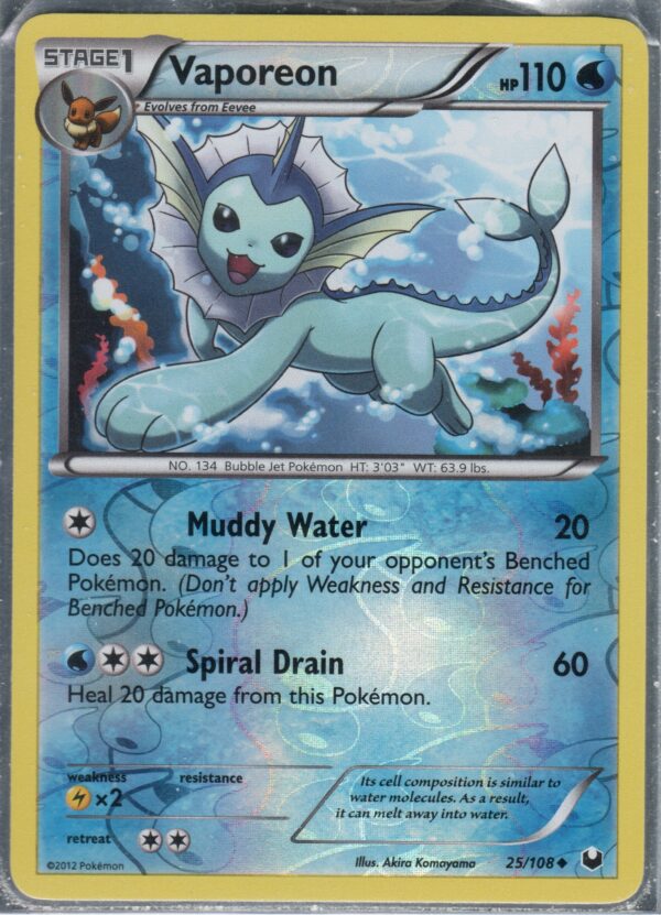 Vaporeon Reverse Holo (BWDE-ENG-REV-25)